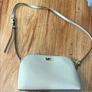 Michael Kors Beige Crossbody Bag with Gold Accents